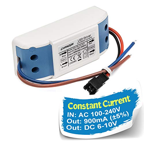 Chanzon LED Driver 900mA (Constant Current Output) 6V-10V (Input 100-240V AC-DC) (2-3)x3 9W 10W Power Supply 900 mA Lighting Transformer Drivers for 10 W High Power COB Light Lamp Bulb (Plastic Case)