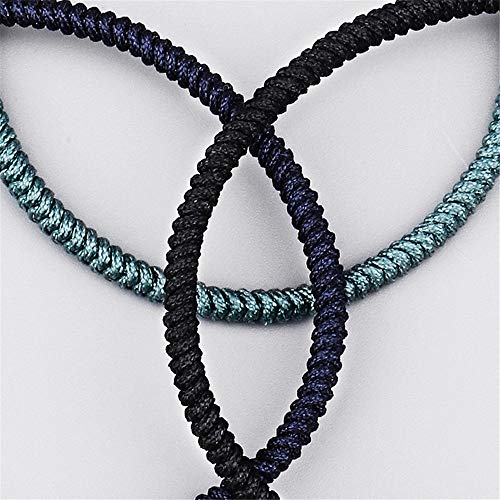 kelistom Handmade Tibetan String Bracelets for Women Men Boys Girls, Buddhist Kabbalah Adjustable Hand-woven Cord rope Bracelet for Protection and Luck, Red Black Colored rope3