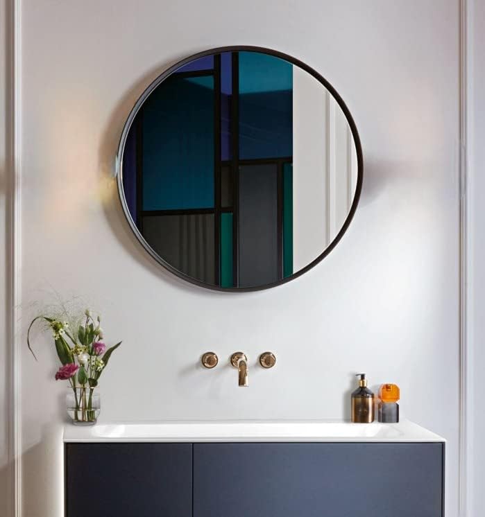 Buy SEVEN HORSES Glass Oval Bevelled Wall Mount Mirror (White, 18x 24