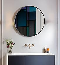 20 Inch Vanity Round Wall Mirror for Bathroom//20 Round Metal Frame in Black, Wall-Mounted Mirrors for Bathroom, Living Rooms, Entryways(Black, 20 Inches, Framed)