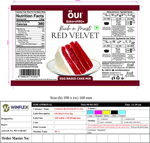 Image of OUI Rich N Moist Red Velvet Cake Mix I Egg-Based Cake Premix | 5 Kg