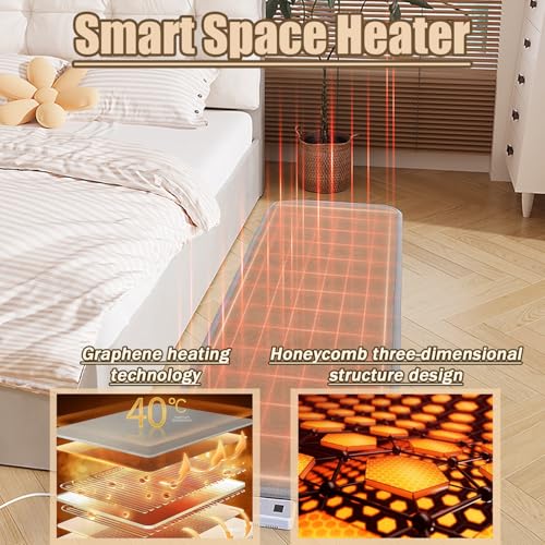 Alfombra grande de grafeno eléctrico, control de temperatura, marroquí, para cocina, sala de estar, dormitorio y oficina, solución de calefacción de bajo consumo