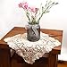 Eiyye Tablecloth Crochet Placemats Table Doilies Square Handmade Cotton Lace Thread Cloth 1-Piece, 14x14 Inch (Beige)