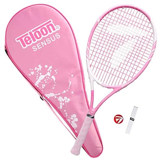 Teloon Sensus Series | Triple Shock Absorption | Adult Tennis Racquet, Women Tennis Racket Includes Bag Cover, Shock Absorber, Tennis Grip (Pink Highlight)