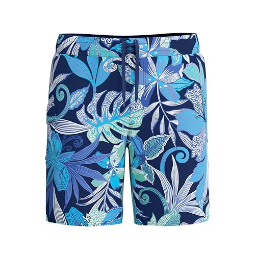 Speedo Print Boardshort 18' Short de Agua para Hombre, Hapuna Blue, 38