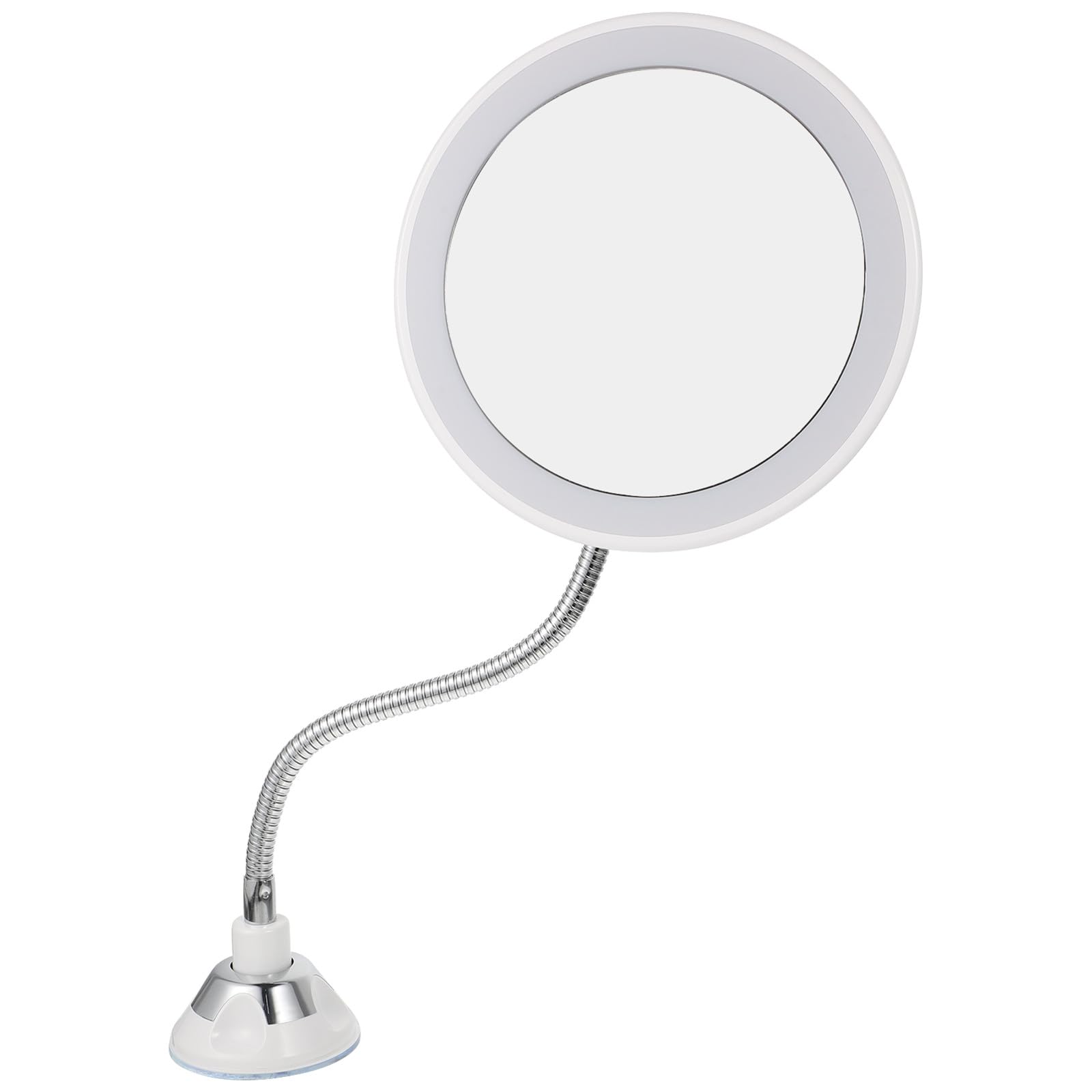 Holibanna Saugknopf Kosmetikspiegel aus Abs und Glas mit 10 facher Vergrößerung 360 Grad Drehung und LED Beleuchtung für Präzises Make Up im Badezimmer