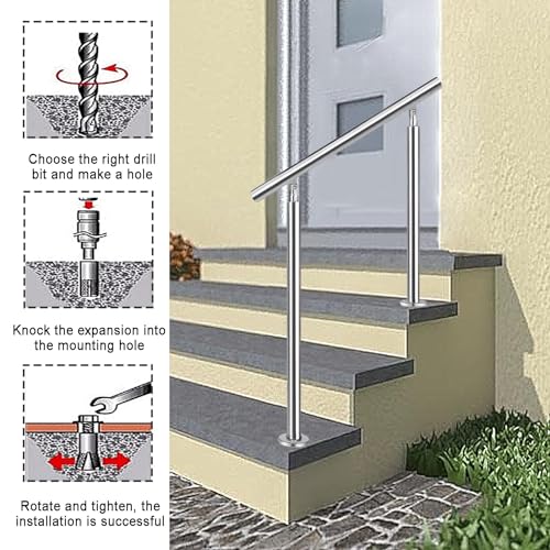 Rampe de style transitionnel réglable pour sécuriser les marches de porche - 7