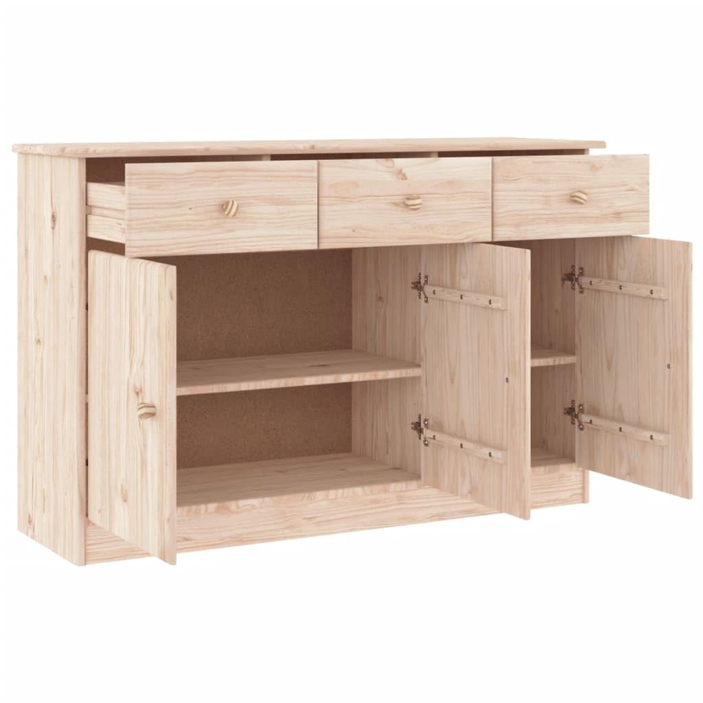 vidaXL Aparador Alta Madera Maciza de Pino 112x35x73 cm