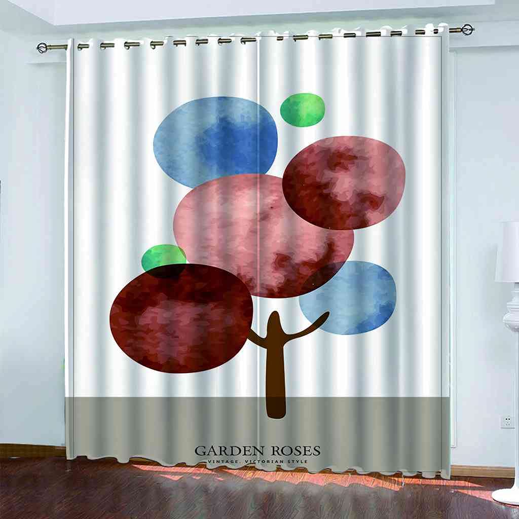 Rideaux occultants de salon moderne motif forêt 3D thermique