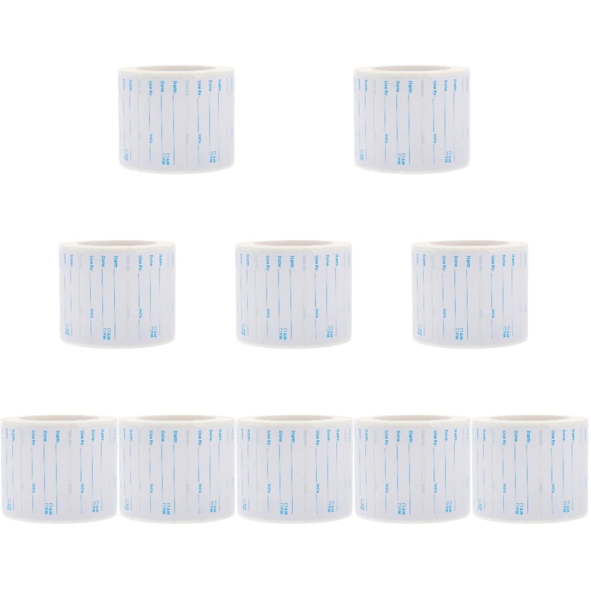 NUOBESTY 10rollos Etiquetas De Alimentos Escriturables De Etiquetas Para Fecha De Preparación Pegatinas Adhesivas Para Cocina y Congelador Para Tarros y Envases