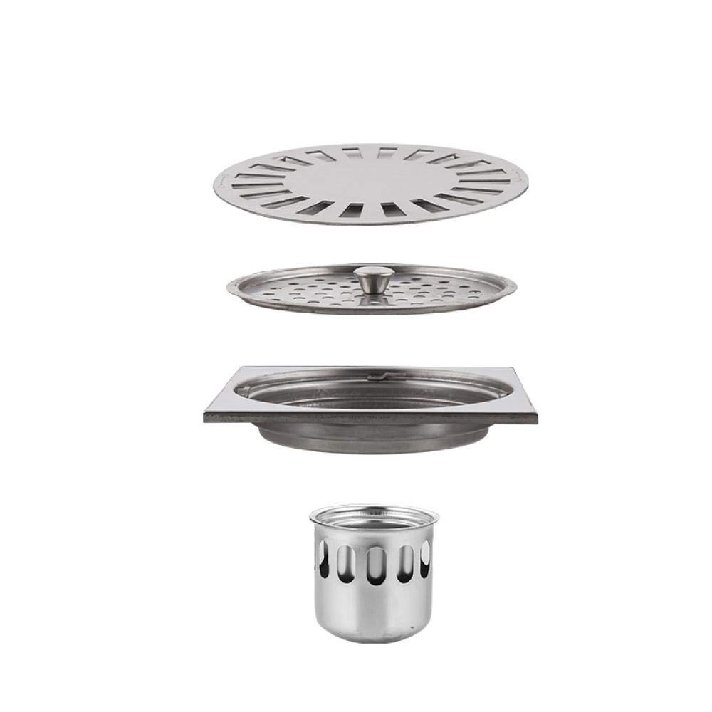 Odpływ podłogowy, odpływ podłogowy w łazience, syfony odpływowe 1 szt. odpływy korek łazienkowy stal nierdzewna 15 * 15 cm sitko do odpływu prysznicowego antyzapachowe odpływy ściekowe w łazience odpł