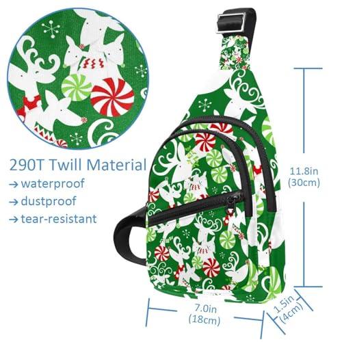 Bolsa de pecho para mujer con diseño navideño ideal para senderismo activo 5