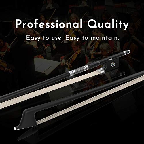Viotti Carbon Fiber Violin Bow, Hand Crafted By Professional Violin & Bow Makers, Strong, Stiff & Well Balanced, Made With Mongolian Horse Hair, For Violinists & Fiddlers Of All Skill Levels #TOP1