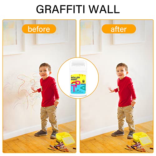 2 Stück Stehaufe Wandreparatur Rollbürste mit Wandreparaturpaste Weiß Schnell Trocknende Wandreparaturpaste Wandreparatur Creme Spachtelmasse Reparieren Sie Graffiti,Kratzer, Flecken, Risse