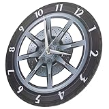 Reloj de pared con forma de rueda: reloj de pared silencioso, fabricado con puntero de calidad y material acrílico, reloj de automóvil para habitación