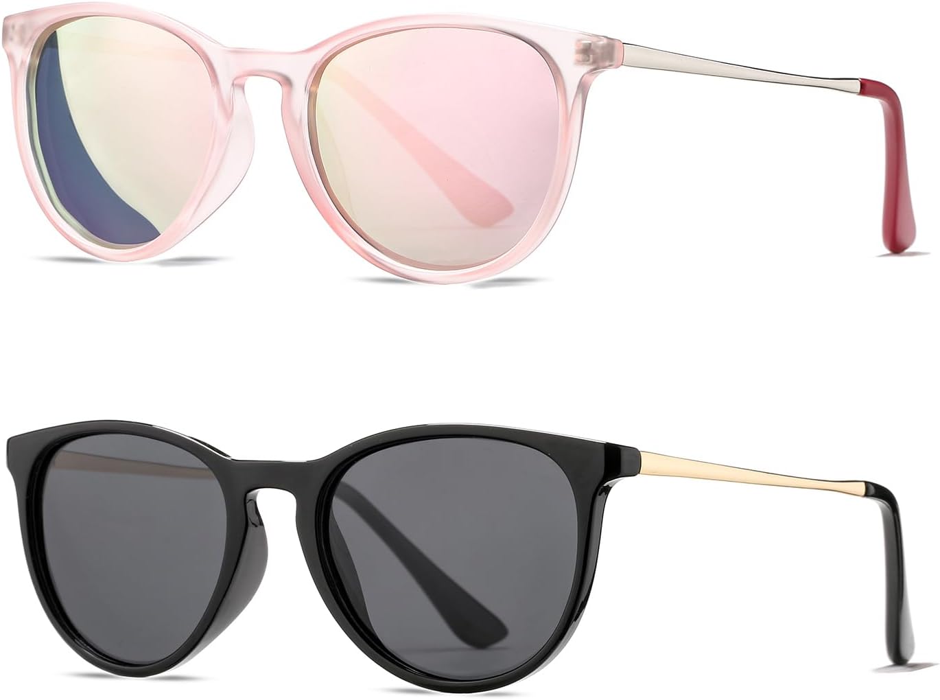 2 Pack(pink/Pink Mirrored,black)