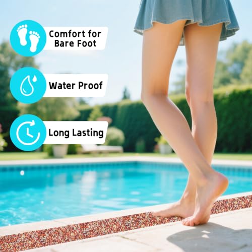 Image of LifeGrip Rubber Anti Slip Tape 2 inchx38' Waterproof Grip Tape for Pool, Orange | Non Slip Safety Tape for Stairs, Outdoor, Showers, Swimming Pools, Wooden Stairs, Textured Comfortable for Bare Foot