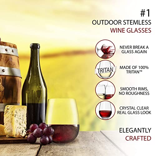 Bravario Unbreakable Glasses Bundle | 4 Wine, 4 Champagne | Shatterproof 100% Tritan Plastic | Dishwasher-Safe | Bpa-Free | Awesome For Indoor & Outdoor, Gifts & Holidays #TOP3