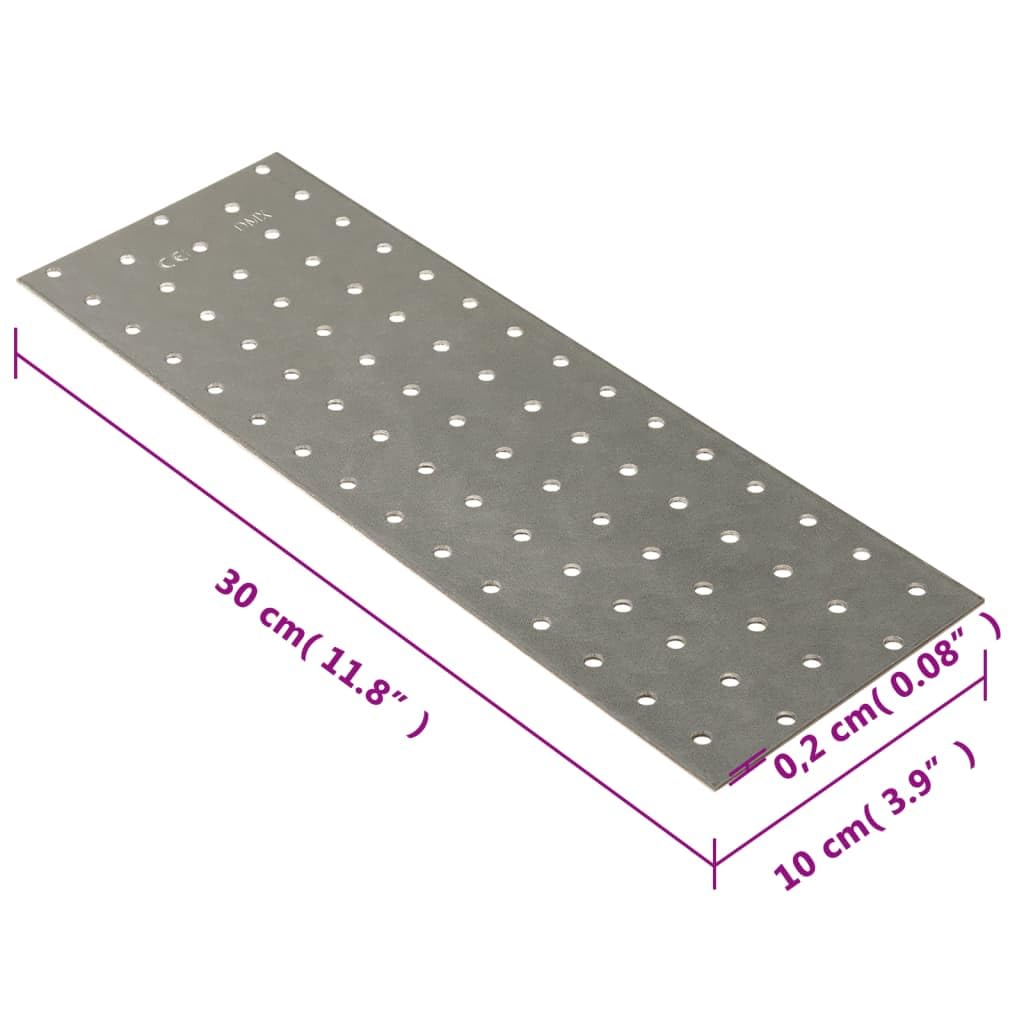 Furniture Select Lochplatten 20 Stück 2 mm 300x100 mm Stahl verzinkt