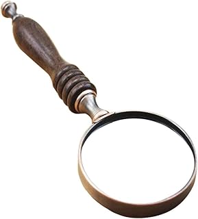Lupa de lupa portátil de madeira maci?a, 20 vezes com al?a de ébano e lupa de identifica??o antiga com lupa, 70 mm, pintura de leitura, telefone celular, alta defini??o