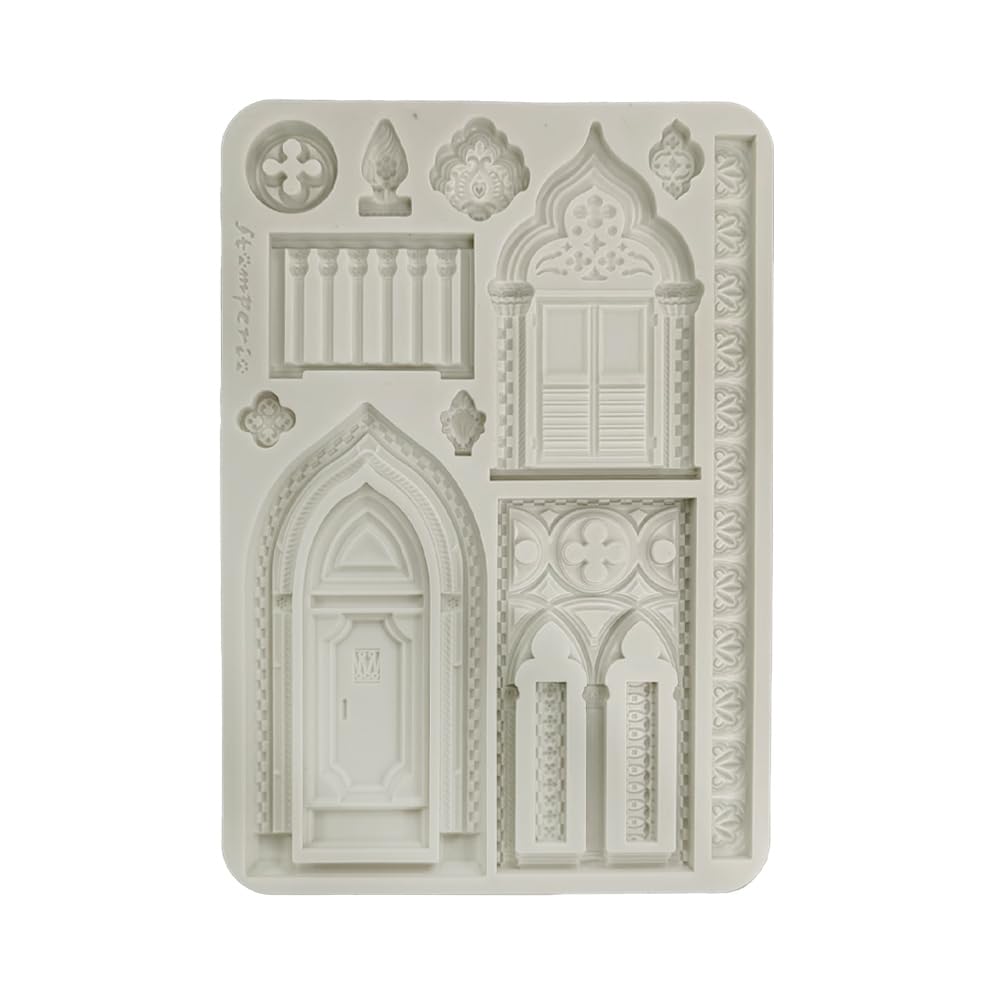 Stamperia - Silicon Mould A5 for Scrapbooking, Bullet Journals and More, Non-Stick Surface, Suitable for Air-Dry Clay, Resin and More, Perfect for Crafts & Gifting (Venice, City of Art - Architecture)