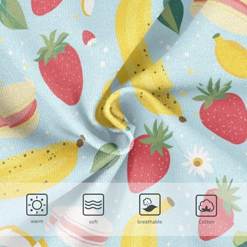 Wusikd Bananas Strawberries Girls' Underwear Cotton Macarons Girls Briefs Soft Toddler Underwear 2T3