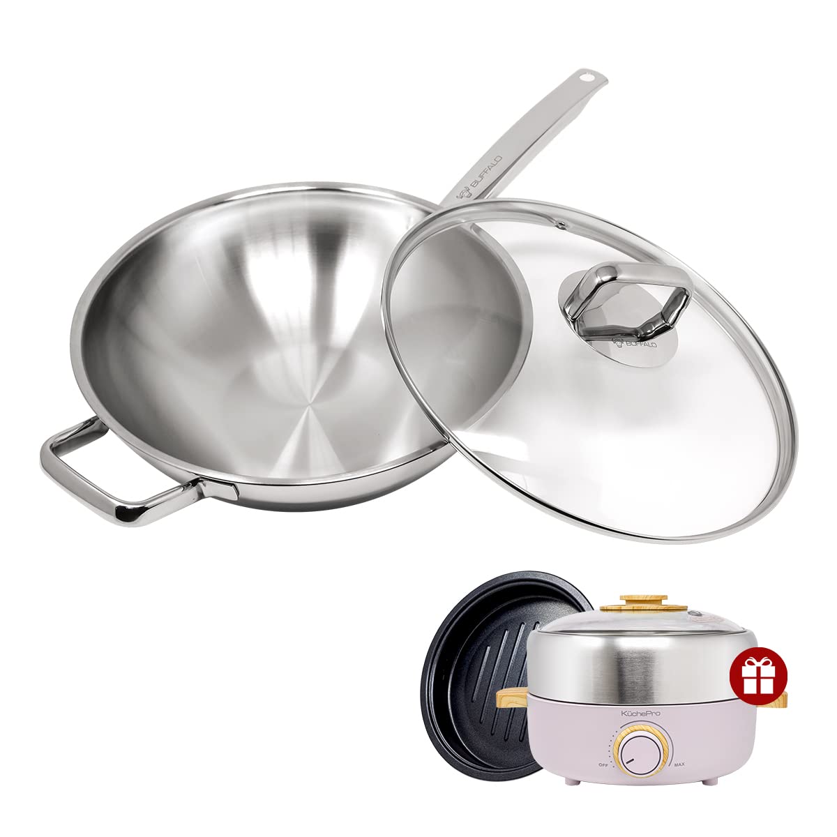 BUFFALOStainless Steel Wok (30 cm)