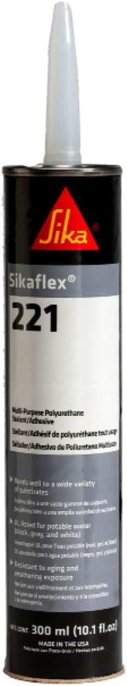Sikaflex-221, White, multi-purpose sealant/adhesive, polyurethane fast curing sealant, 10.1 fl. oz Cartridge