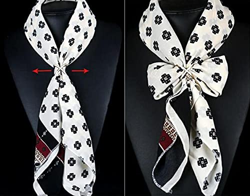 2PCS X Shape Scarf Ring Scarves Buckle Silk Clasp Wrap Holder Scarf Decoration Ring Accessories for Women Shawl Silk Neckerchief(Gold+Silver)3