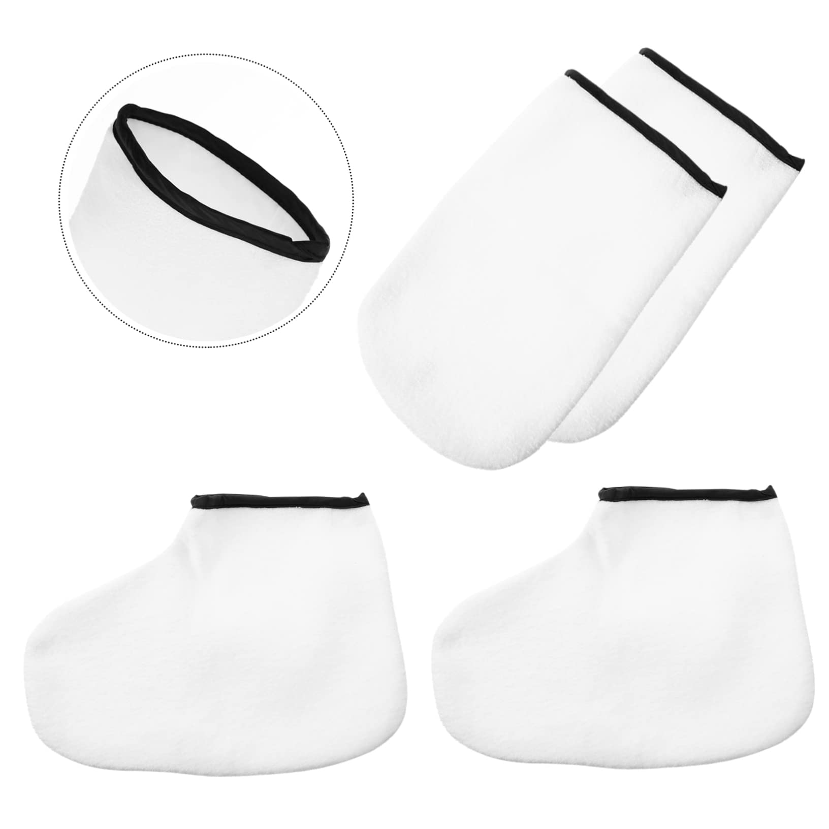 Ipetboom 2 Pairs Paraffin Wax Gloves Hand and Foot Mask Cover Moisturizing Spa Socks for Exfoliating Foot Mask