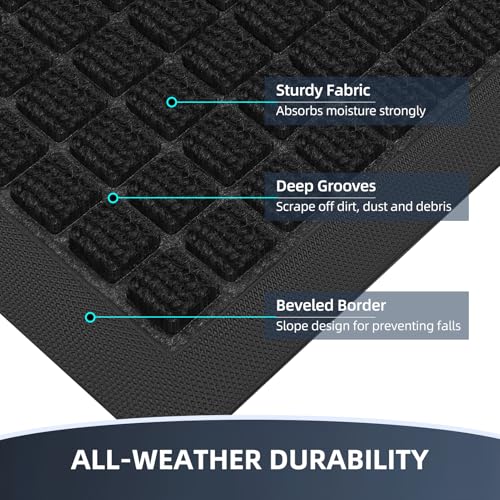 WELDUN Front Door Mat Outside Entrance, Heavy Duty Doormat, 29.5"x17" - image 3