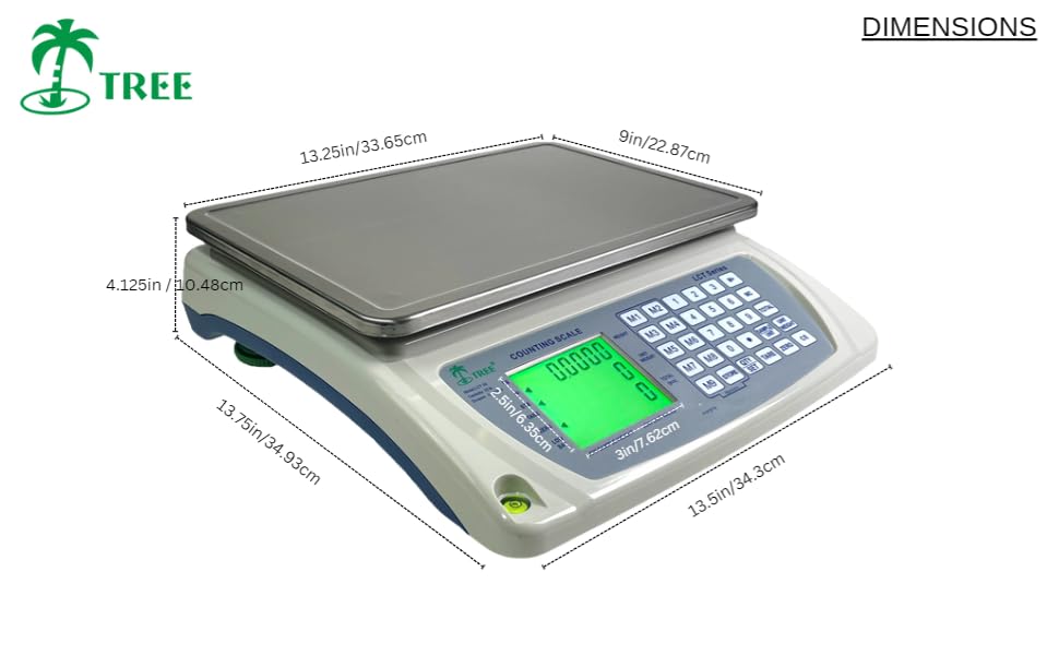 Miniatura 5 de Tree LCTx 66 Báscula de conteo grande, 66 x 0.001 libras de pesaje de precisión de almacén industrial y comercial Instrumento de conteo