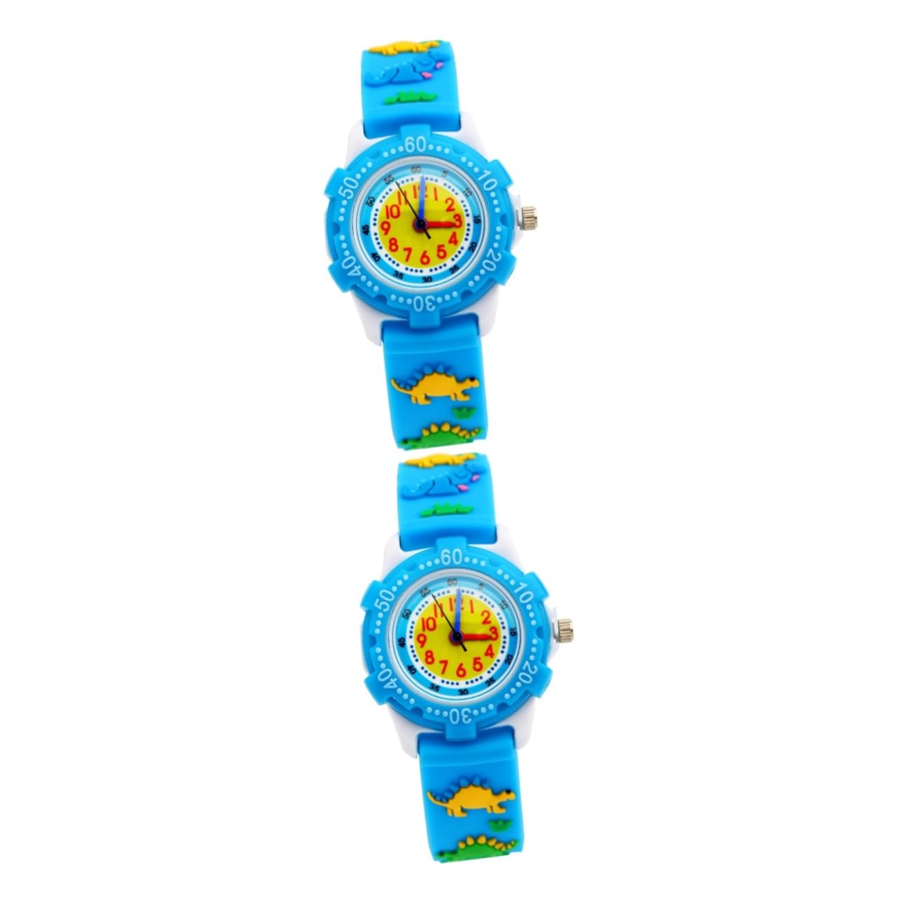 2piezas Reloj De para Niño Niña Reloj De Pulsera De Silicona Diseño Creativo y Divertido para Estudiantes Azul