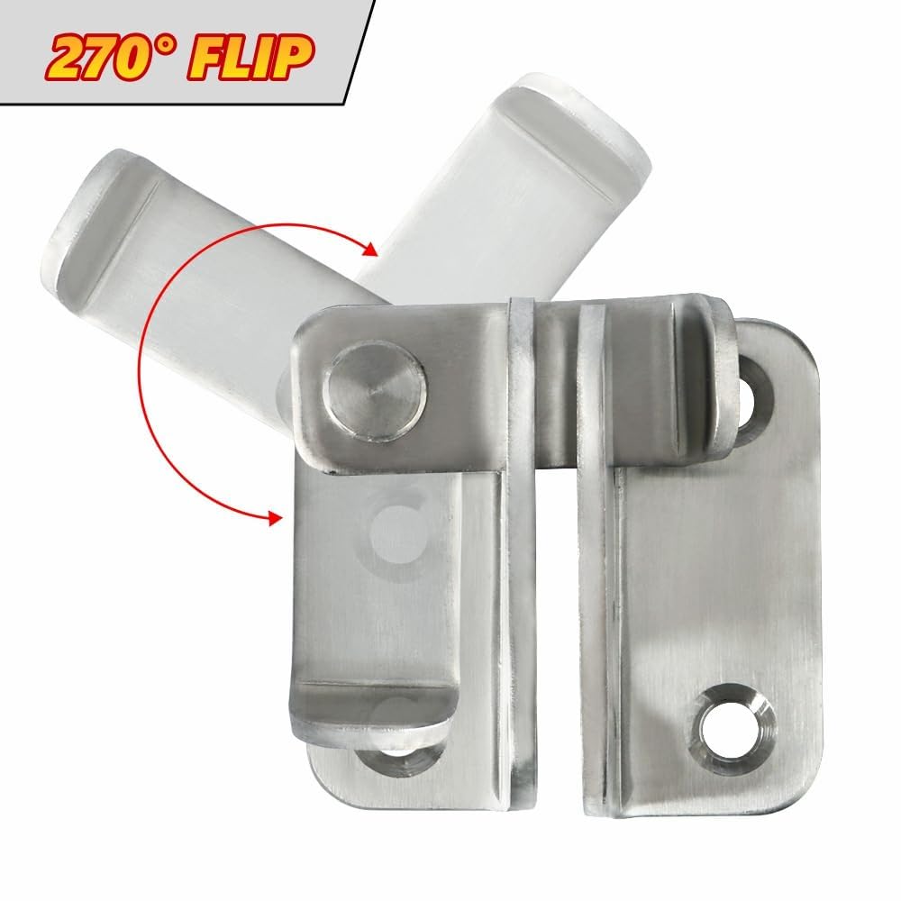 Flip Latch Gate Latches | Safety Door Lock | Barn Door Latch Lock| Barn Door Flip Latch | Gate Latch Lock | 55x45mm,Stainless Steel Brushed Finish - SOLTAIREJACO 1