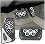 2PCS Nonslip Car Pedal Pads, Automatic Transmission Brake and Accelerator Pedal Covers, No Drilling Vehicle Foot Treadle Set, Car Interior Replacement Accessories for Automatic Vehicles (Silver)