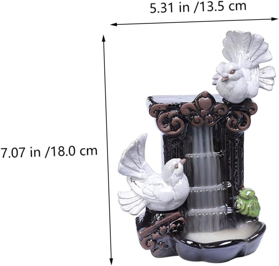 Luxshiny Ceramic Pigeon Incense Holder Censer Ornament Artistic Aromatherapy Burner for Office Meditation Home Décor Porcelain Incense Burner
