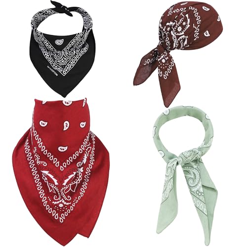 Image of Mochabao 100% Cotton 27 inch x 27 inch Large Bandanas for Men & Women, Multi-Purpose Bandana Headbands, Square Head Scarf