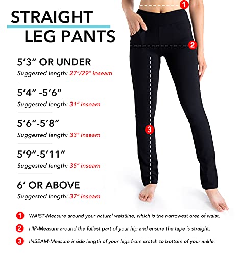Yogipace, 5 Pockets, Extra Tall Women's Straight Leg Yoga Pants Long Stretch Dress Pants Slim Fit Workout Pants Travel Commute Work, 37",Navy Blue, Xs #TOP3