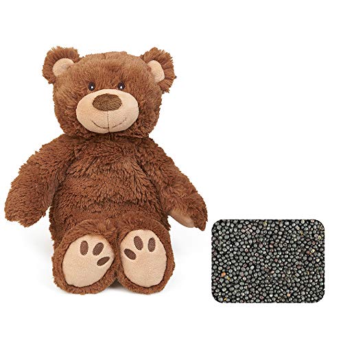 GRÜNSPECHT Naturprodukte 322-V2 Wärme-Kuscheltier, Bär, Mama, Rapssamen-Innenkissen, braun