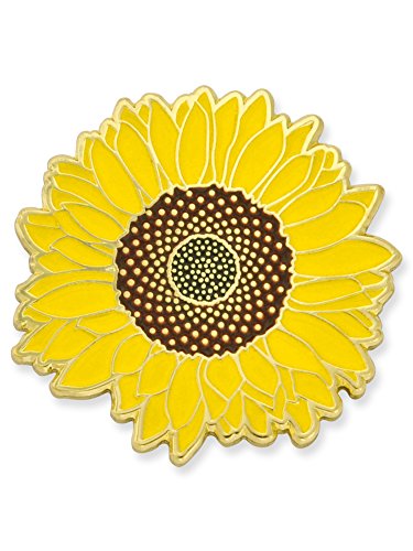 PinMart Detailed Yellow Sunflower Summer Enamel Lapel Brooch Pin