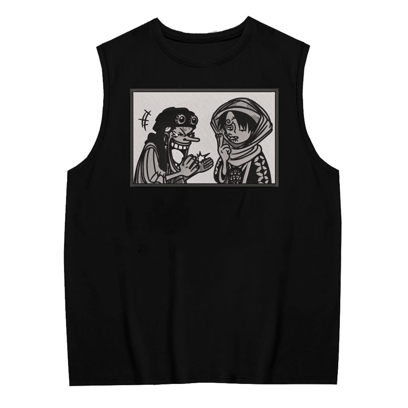 SybnwnwmMen's One Piece Luffy Zoro 3D Print Tank Tops Summer Beach Fashion Tanks T-Shirts Tee