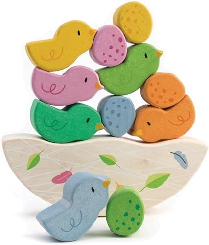 Tender Leaf Toys - Aves mecedoras - Juguete de equilibrio de 12 piezas - Juguete STEM - Aprendizaje temprano para desarrollar el pensamiento