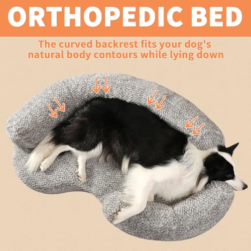 Orthopedic Memory Foam Dog Bed for Medium Sized Dog - Washable & Waterproof & Removable Warm Couch - Round Calming Bed for Anxiety Relief (43 x 29 x 8 Inch) - Image 6