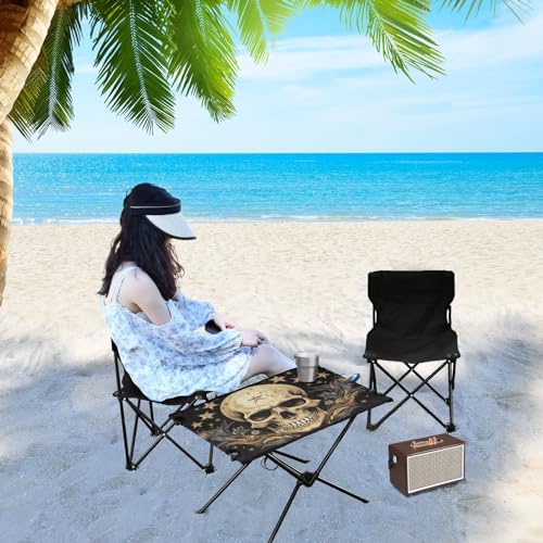 Mesa Plegable de Camping Skull Moon Outdoor para Playa y Picnic – Portátil, Fácil de Transportar con Bolsa Resistente para BBQ y Uso al Aire Libre miniatura 6