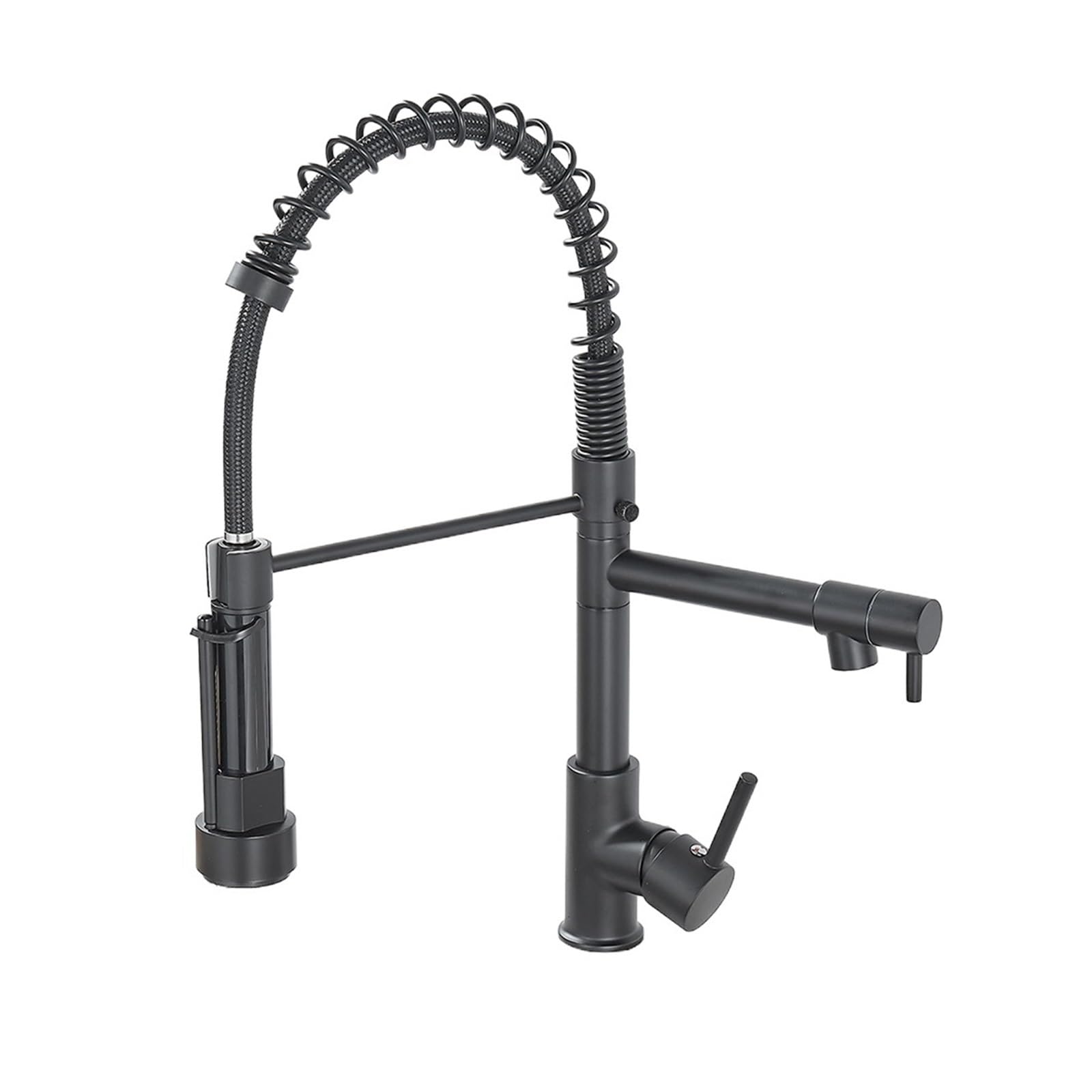 Soywim Nero Spring Pull Down Kitchen Sink Faucet, 360 Degree Rotation Stream Sprayer Nozzle, Hot Cold Taps & Water Mixer,High-Pressure Resistant(Nero)