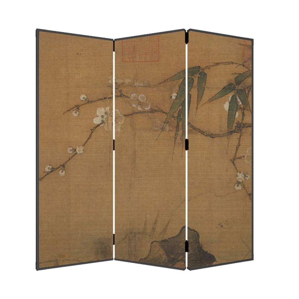 Privacy Screen Floor Screen Partition Home Living Room Porch Office Tea Room Folding Screen Retro Background Wall Room Screen Room Divider