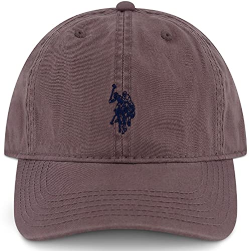 U.S. Polo Assn. mens U.s. Polo Assn. Washed Twill Cotton Adjustable Hat With Pony Logo and Curved Brim Baseball Cap, Dark Grey, One Size US
