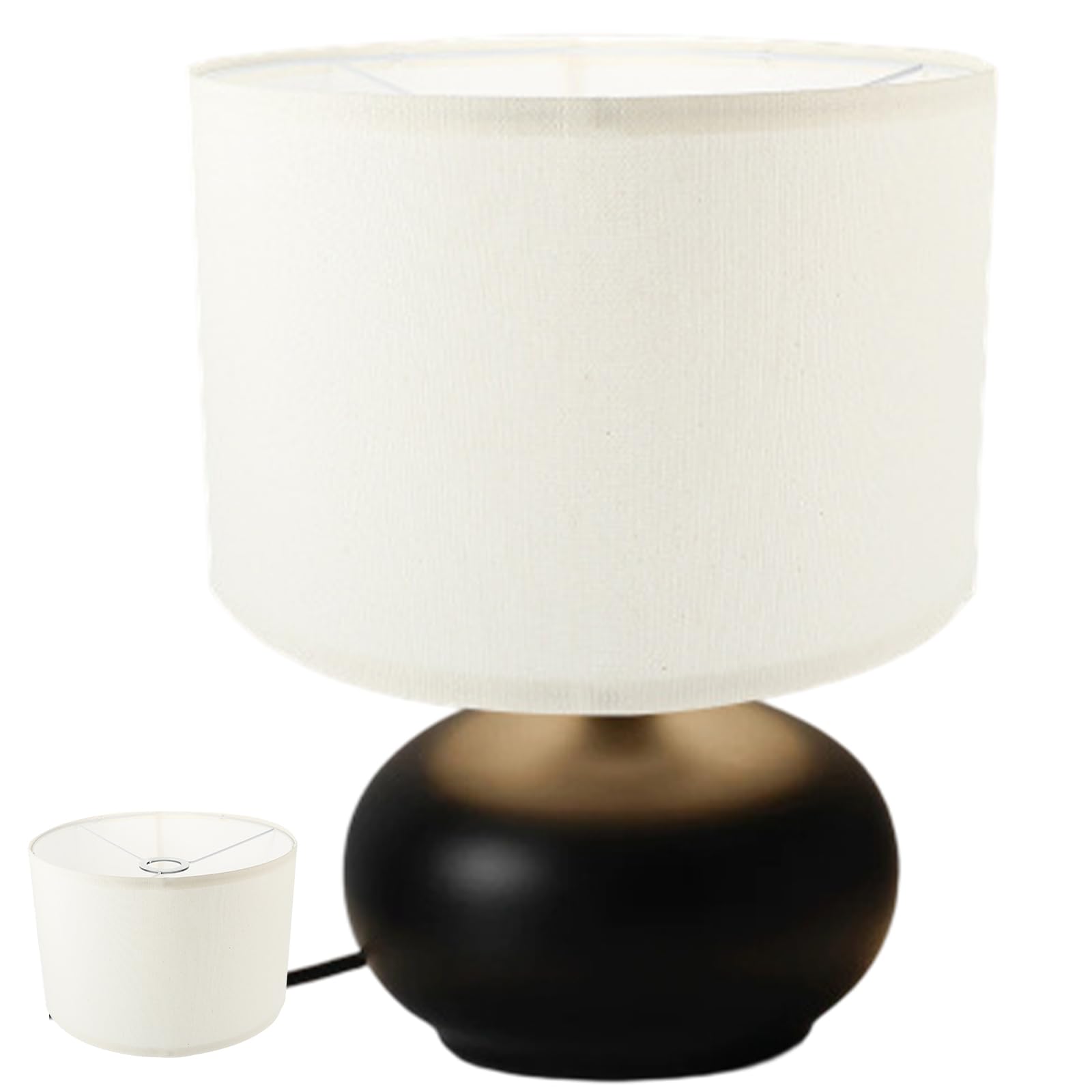 NASSMOSSE Floor Lamp Shades Table Fine Linen Lampshade Covers Removable Washable Drum Lampshades for Bedside Lamp, Table, Floor 7.86x7.86x7.07 Inch Beige