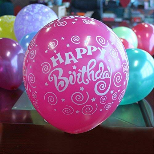 Image of Rozi Decoration Happy Birthday Printed Foil Balloons Pack Of 50 Pcs, Multi