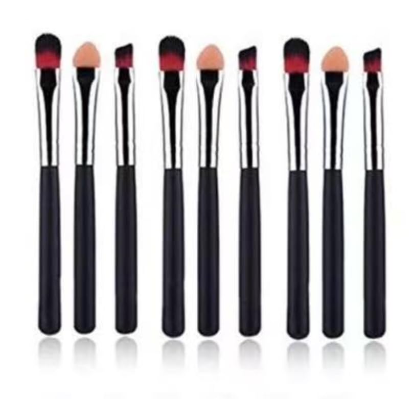 Makeup Eye Brush Set - Eyeshadow Eyeliner Blending Crease Kit - Best Choice 9 Essential Makeup Brushes - Pencil, Shader, Tapered, Definer